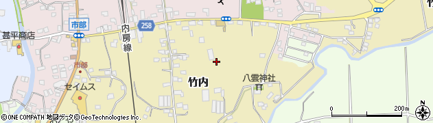 千葉県南房総市竹内周辺の地図