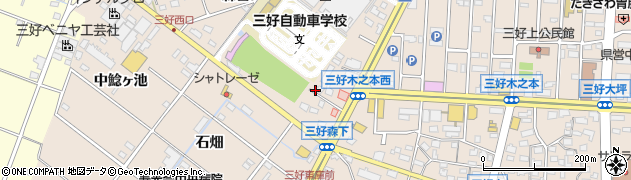 愛知県みよし市三好町（湯ノ気）周辺の地図