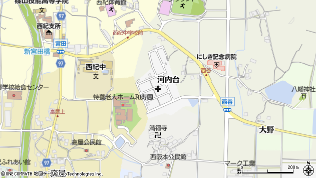 〒669-2722 兵庫県丹波篠山市河内台の地図