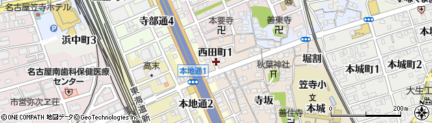 愛知県名古屋市南区西田町周辺の地図