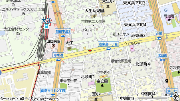 〒457-0834 愛知県名古屋市南区港東通の地図