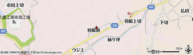 愛知県豊田市幸海町羽根洞周辺の地図
