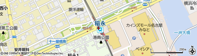 稲永駅周辺の地図