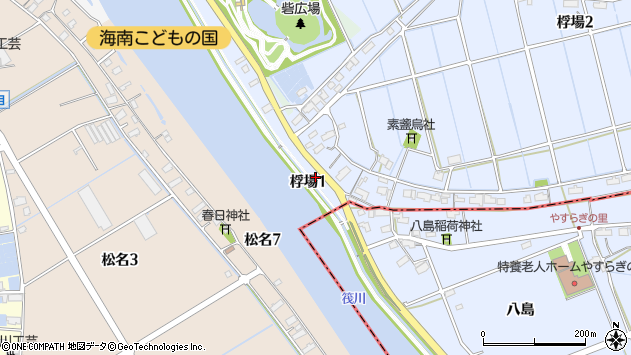 〒490-1404 愛知県弥富市桴場の地図