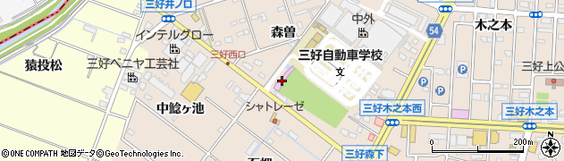 愛知県みよし市三好町（森曽）周辺の地図