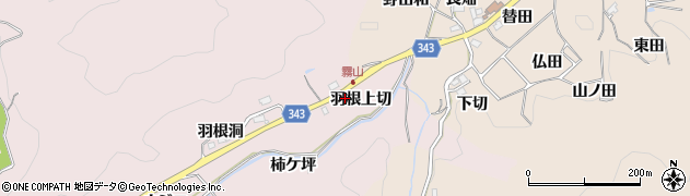 愛知県豊田市幸海町（羽根上切）周辺の地図