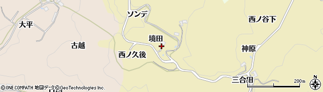 愛知県豊田市上佐切町境田周辺の地図