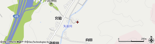 愛知県豊田市矢並町（向田）周辺の地図