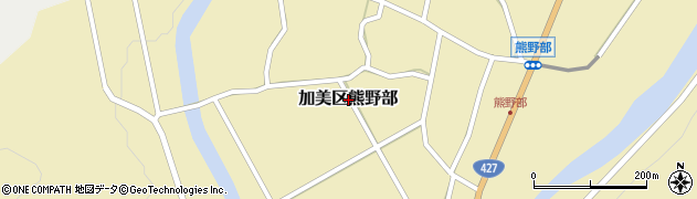 兵庫県多可郡多可町加美区熊野部周辺の地図