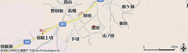 愛知県豊田市霧山町（仏田）周辺の地図