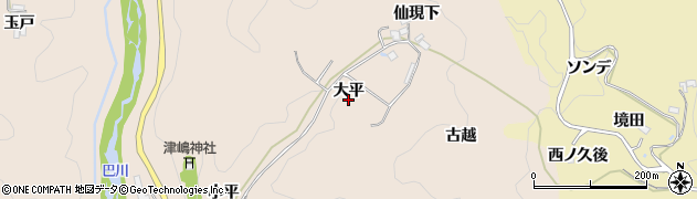愛知県豊田市下佐切町（大平）周辺の地図