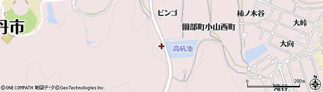 京都府南丹市園部町小山西町（高杭）周辺の地図
