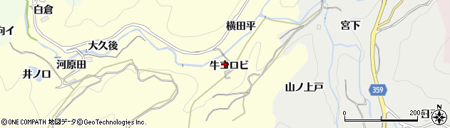 愛知県豊田市国谷町牛コロビ周辺の地図