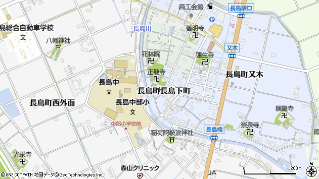 〒511-1114 三重県桑名市長島町長島下町の地図