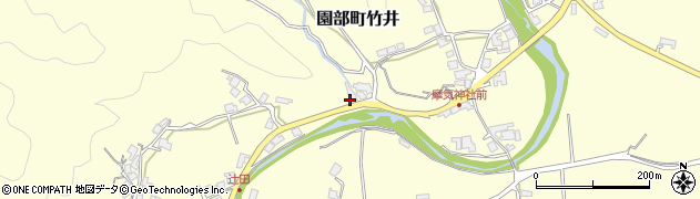 京都府南丹市園部町竹井（城ノ越）周辺の地図