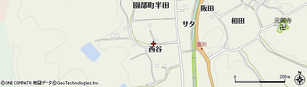 京都府南丹市園部町半田西谷周辺の地図