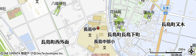 桑名市立長島中学校周辺の地図