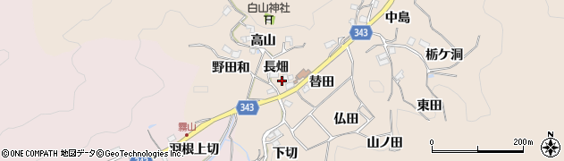 愛知県豊田市霧山町長畑周辺の地図