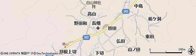 愛知県豊田市霧山町（長畑）周辺の地図