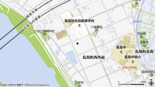 〒511-1143 三重県桑名市長島町西外面の地図