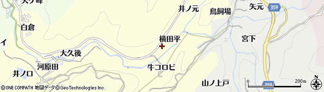 愛知県豊田市国谷町（横田平）周辺の地図
