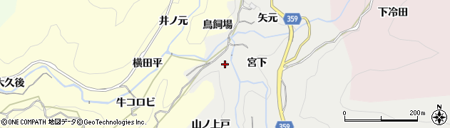 愛知県豊田市栃本町（山ノ上戸）周辺の地図