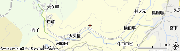 愛知県豊田市国谷町大久後周辺の地図