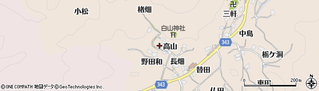 愛知県豊田市霧山町楮畑25周辺の地図