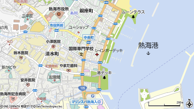 〒413-0014 静岡県熱海市渚町の地図
