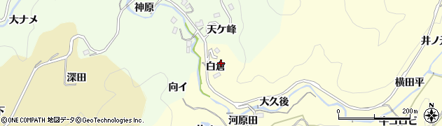 愛知県豊田市国谷町白倉周辺の地図
