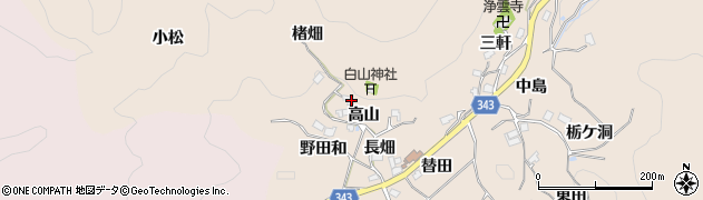 愛知県豊田市霧山町楮畑周辺の地図