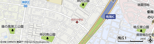 神沢中学校周辺の地図