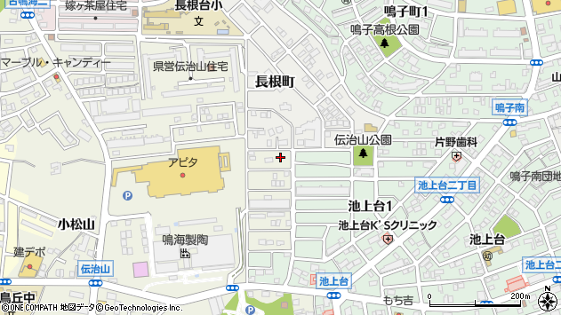 〒458-0844 愛知県名古屋市緑区鳴海町伝治山の地図