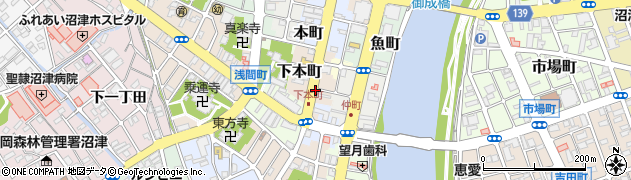 静岡県沼津市下本町周辺の地図