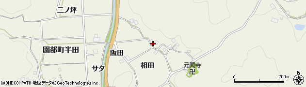 京都府南丹市園部町半田（相田）周辺の地図