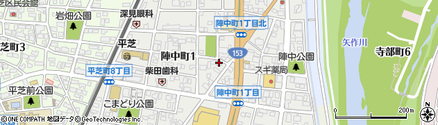 愛知県豊田市陣中町周辺の地図
