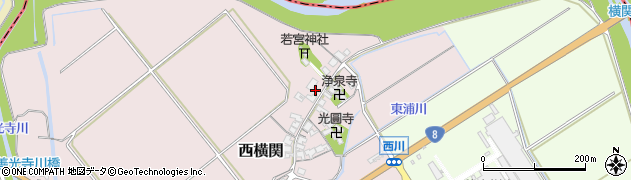 滋賀県蒲生郡竜王町西横関周辺の地図