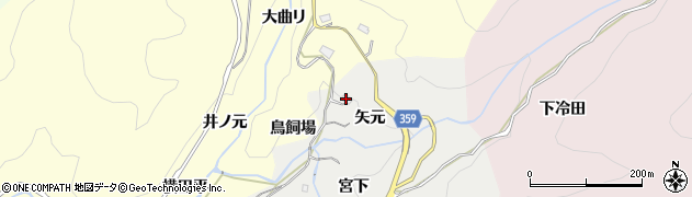 愛知県豊田市栃本町矢元周辺の地図