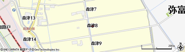 愛知県弥富市森津8丁目周辺の地図