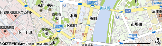 静岡県沼津市鷲町周辺の地図