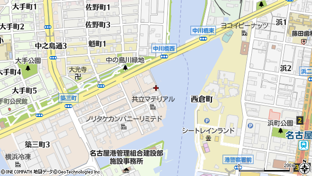 〒455-0044 愛知県名古屋市港区築三町の地図