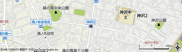 神沢２周辺の地図