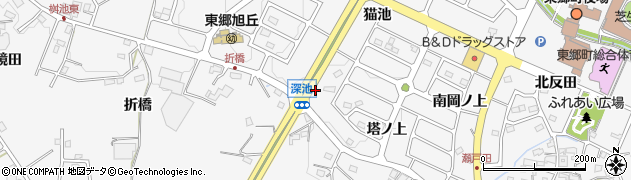 愛知県東郷町（愛知郡）春木（深池）周辺の地図