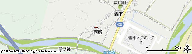 京都府南丹市八木町美里西所周辺の地図