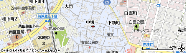 愛知県名古屋市南区笠寺町（中切）周辺の地図