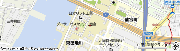 愛知県名古屋市港区東築地町周辺の地図