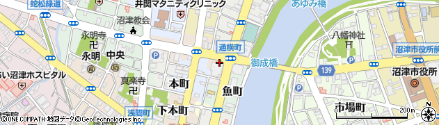 静岡県沼津市通横町周辺の地図