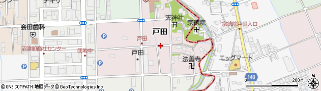 静岡県駿東郡清水町戸田周辺の地図