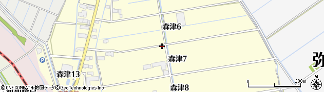 愛知県弥富市森津周辺の地図