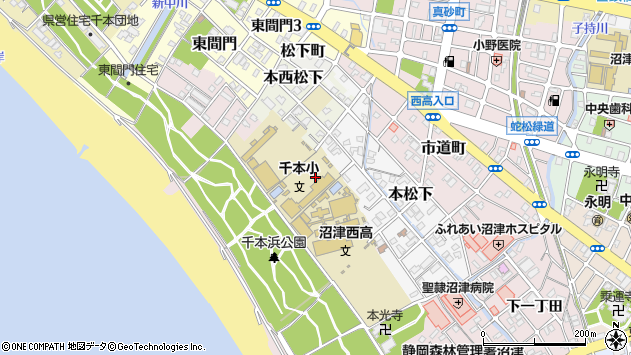 〒410-0867 静岡県沼津市本の地図